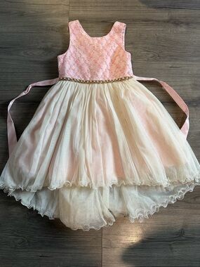 American Princess Pink and Cream Tulle Formal Dress